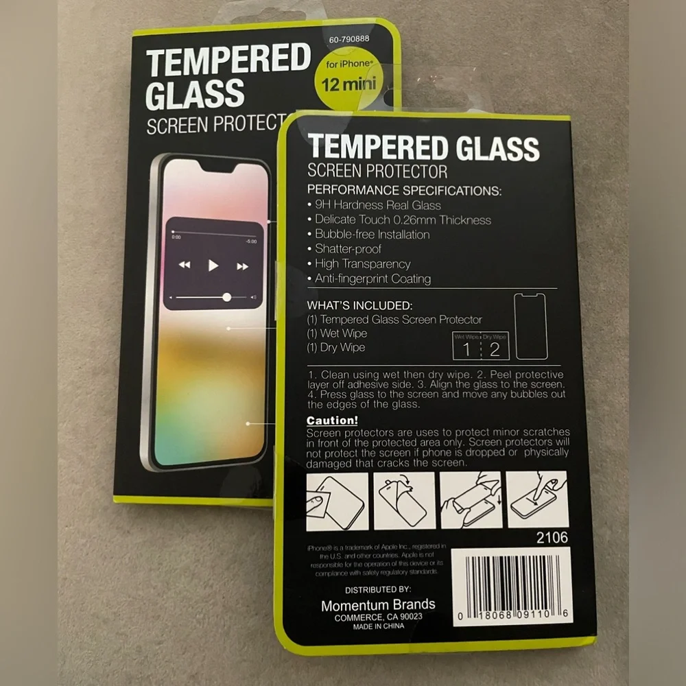 IPhone 12 MINI Tempered Glass Screen Protector (2-pack)